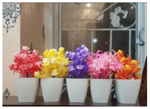 Pack of 12 Plant Artificial Decoration Piece with pot Best for home & Office Decoration purpose 4inch heihgt